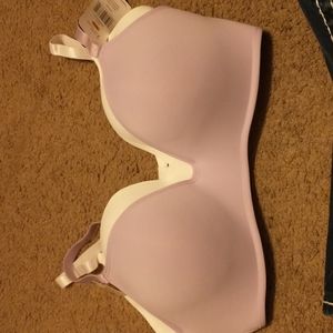 René Rofé comfort wireless bra set, size 38DD, white & purple